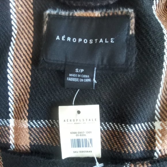 Aeropostale Plaid Zip-Up Shirt Jacket Size small runs bigger NWT - Picture 5 of 8